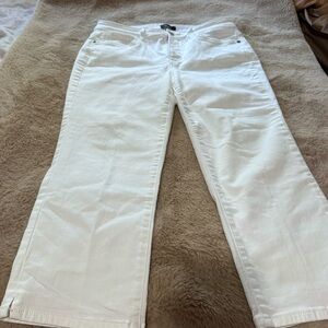 NYDJ White Straight Leg Crop Jeans 8